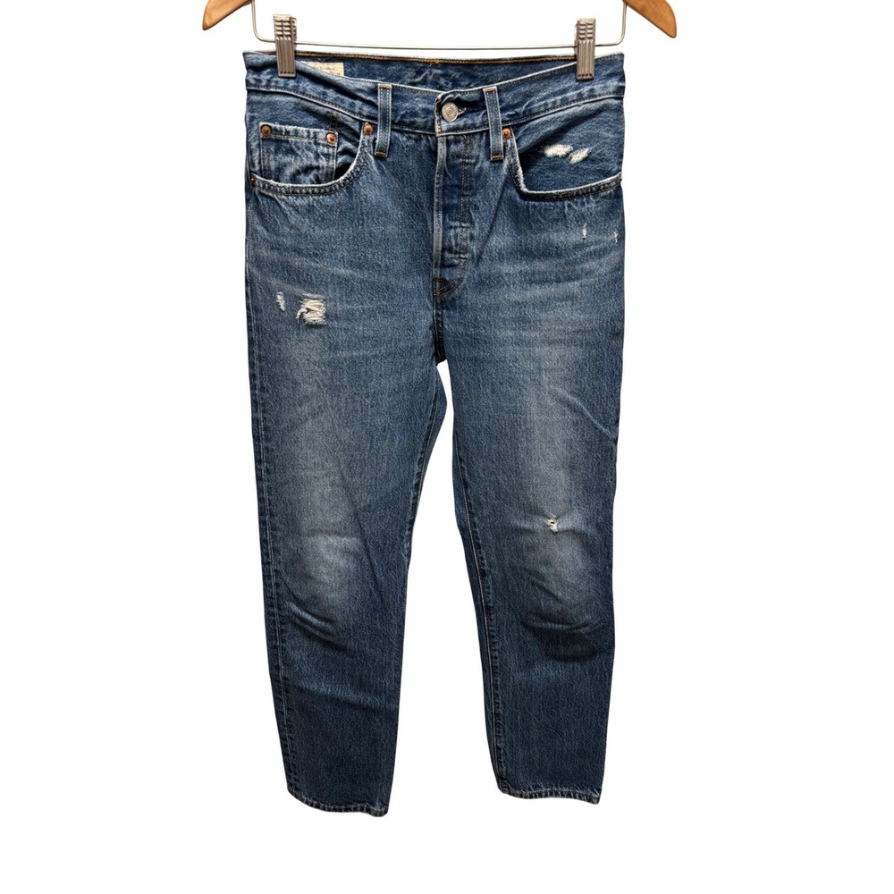 Levis Jeans Women 26 501 Original Fit Distressed Straight Leg High‎ Rise 90s